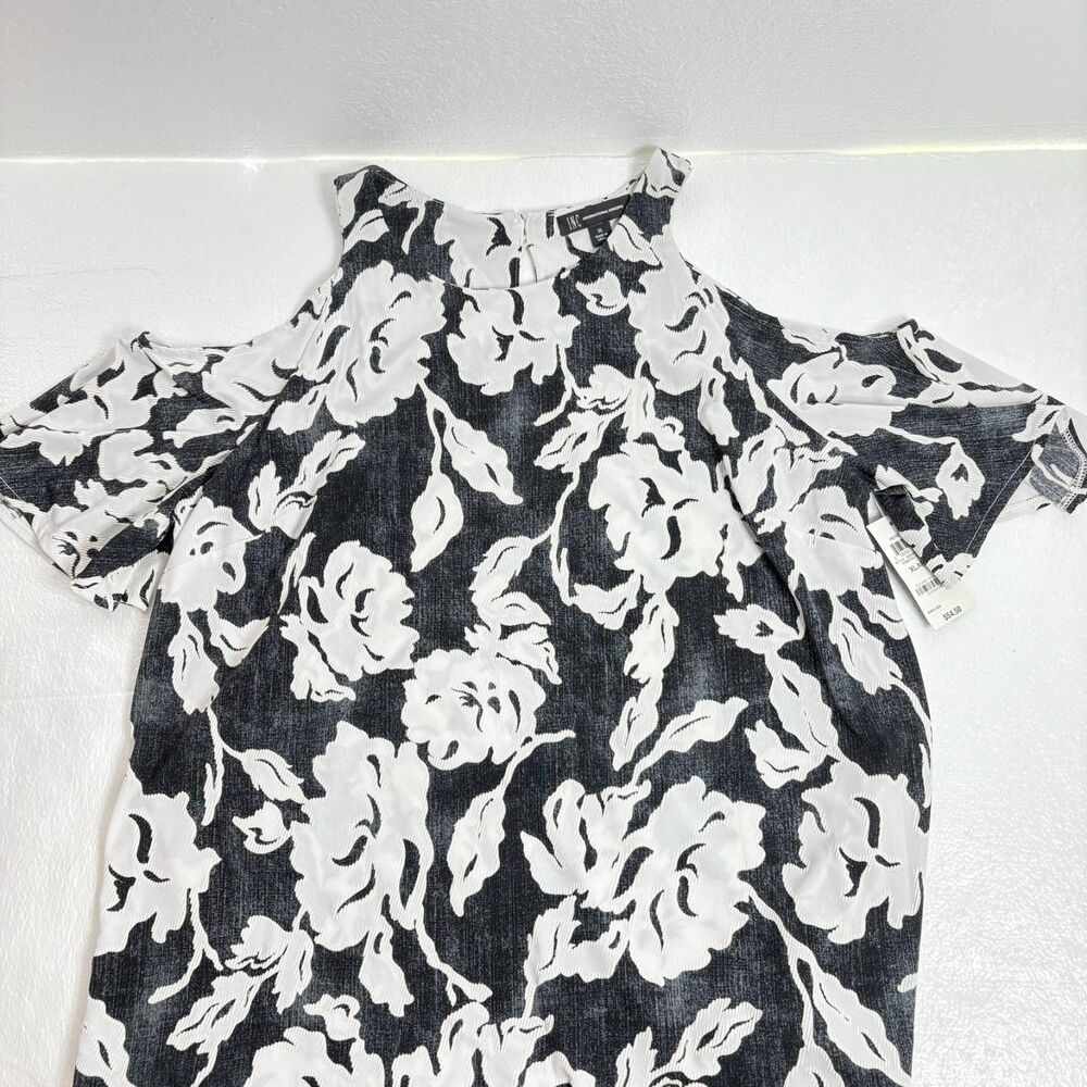 INC International Concept Peek A Boo Shoulder Black & White Bell Sleeve XL New